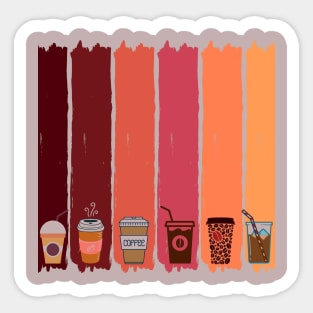 coffee mugs colors design Sticker